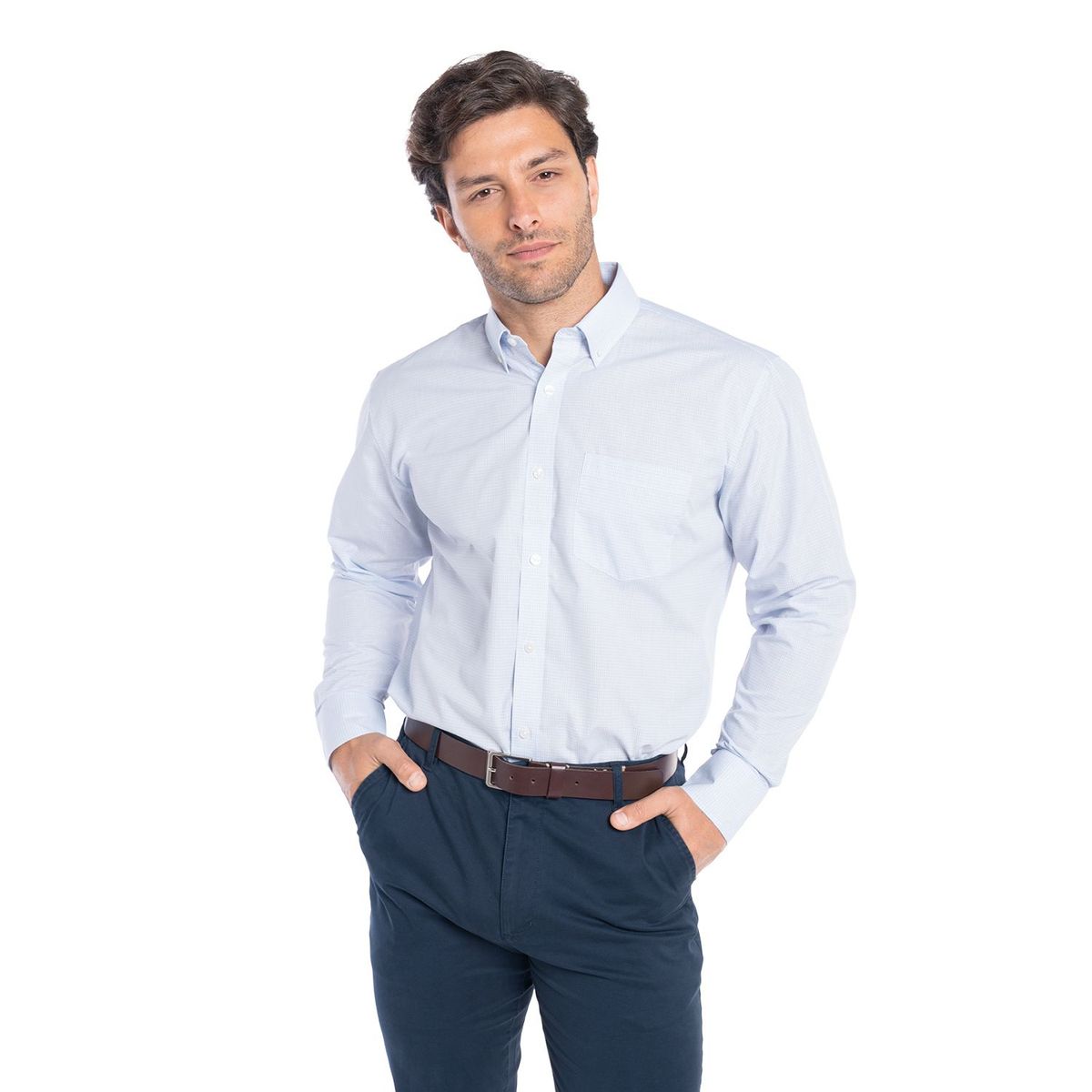 KOTTING - Camisa Manga Larga Mini Cuadros Hombre