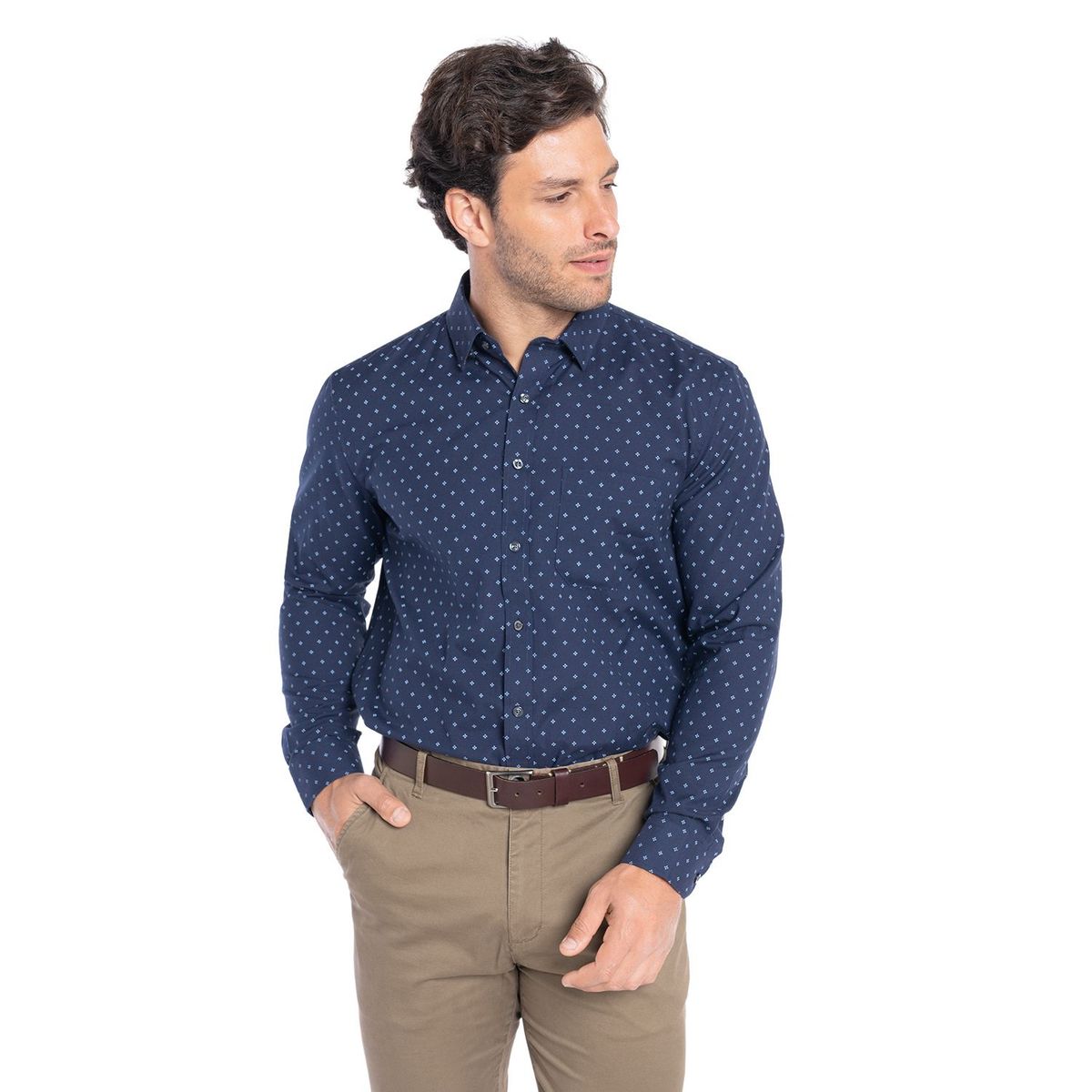 KOTTING - Camisa Manga Larga Estampada Hombre