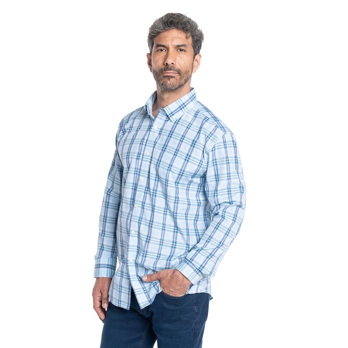 KOTTING - Camisa Manga Larga Cuadros Hombre