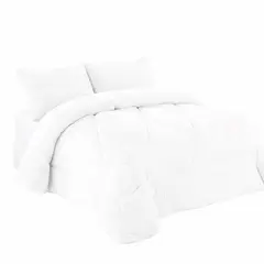 GENERICO - Cobertor con Chiporro 2 Plazas Unicolor Liso para Invierno Blanco