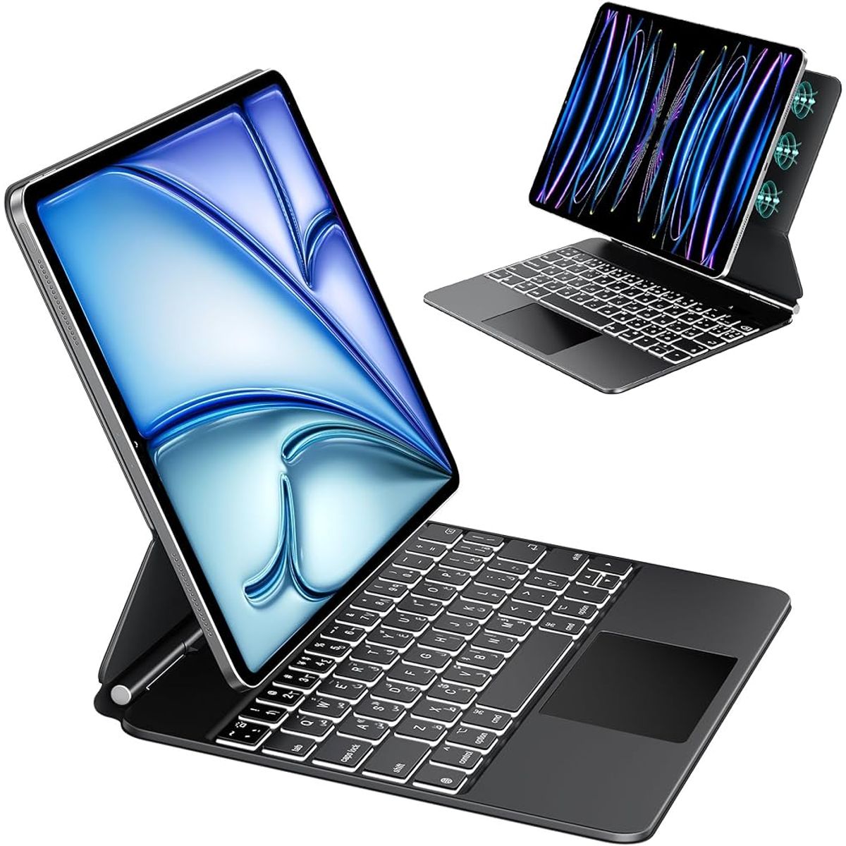 GENERICO - Carcasa Teclado Magic Keyboard para iPad Air 11 M3  M2  Air4  Air5 109 Negro