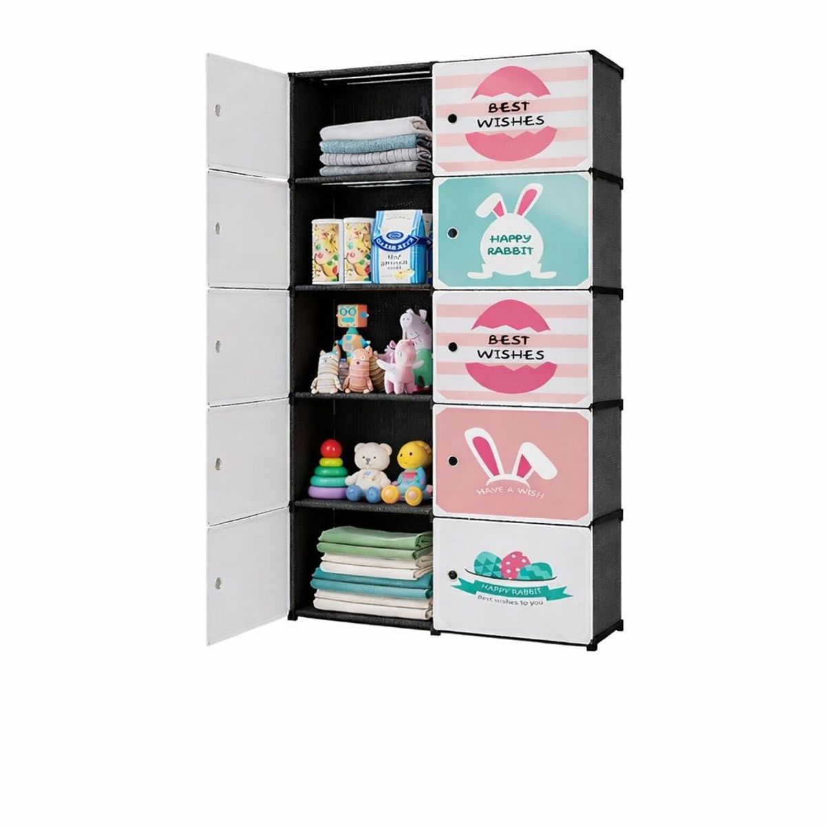 ACTUAL - Clóset Infantil de Tela Portátil  Armario Modular para Niños con Estantes Multicapa