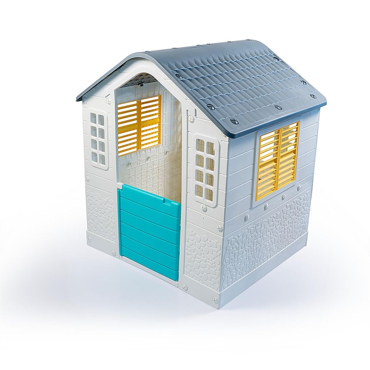 DOLU - Casa de juego blanca gris 109 x 95 x 87.5 cm Dolu