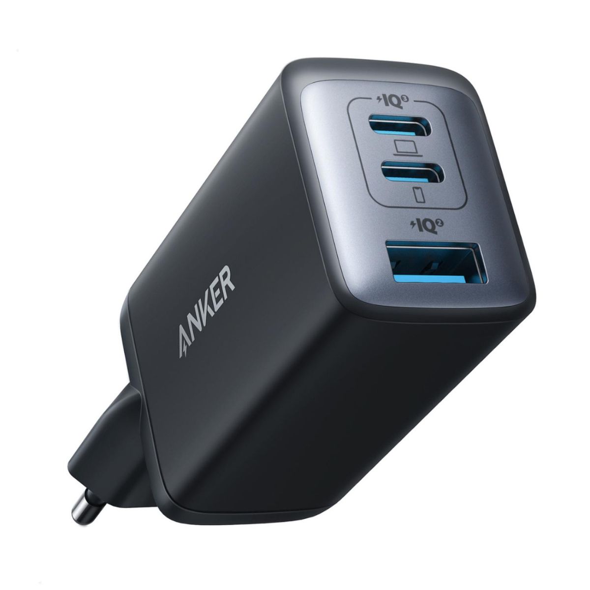 ANKER - Cargador Carga Rápida Anker 735 PowerPort III 65W GaN II PIQ 3.0 (notebooks) con 3 Puertos de Carga