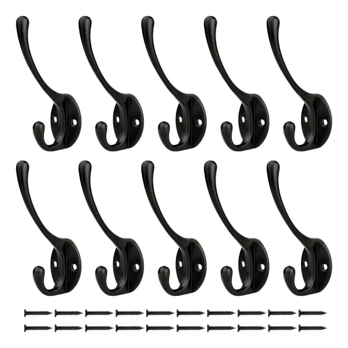 GENERICO - Ganchos Percheros De Pared Para Abrigo Bufanda Llave 10 Pcs Negro BELUG