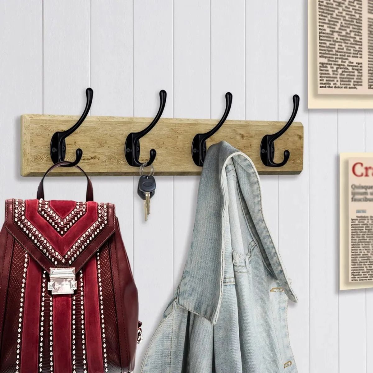 GENERICO - Ganchos Percheros De Pared Para Abrigo Bufanda Llave 10 Pcs Negro BELUG