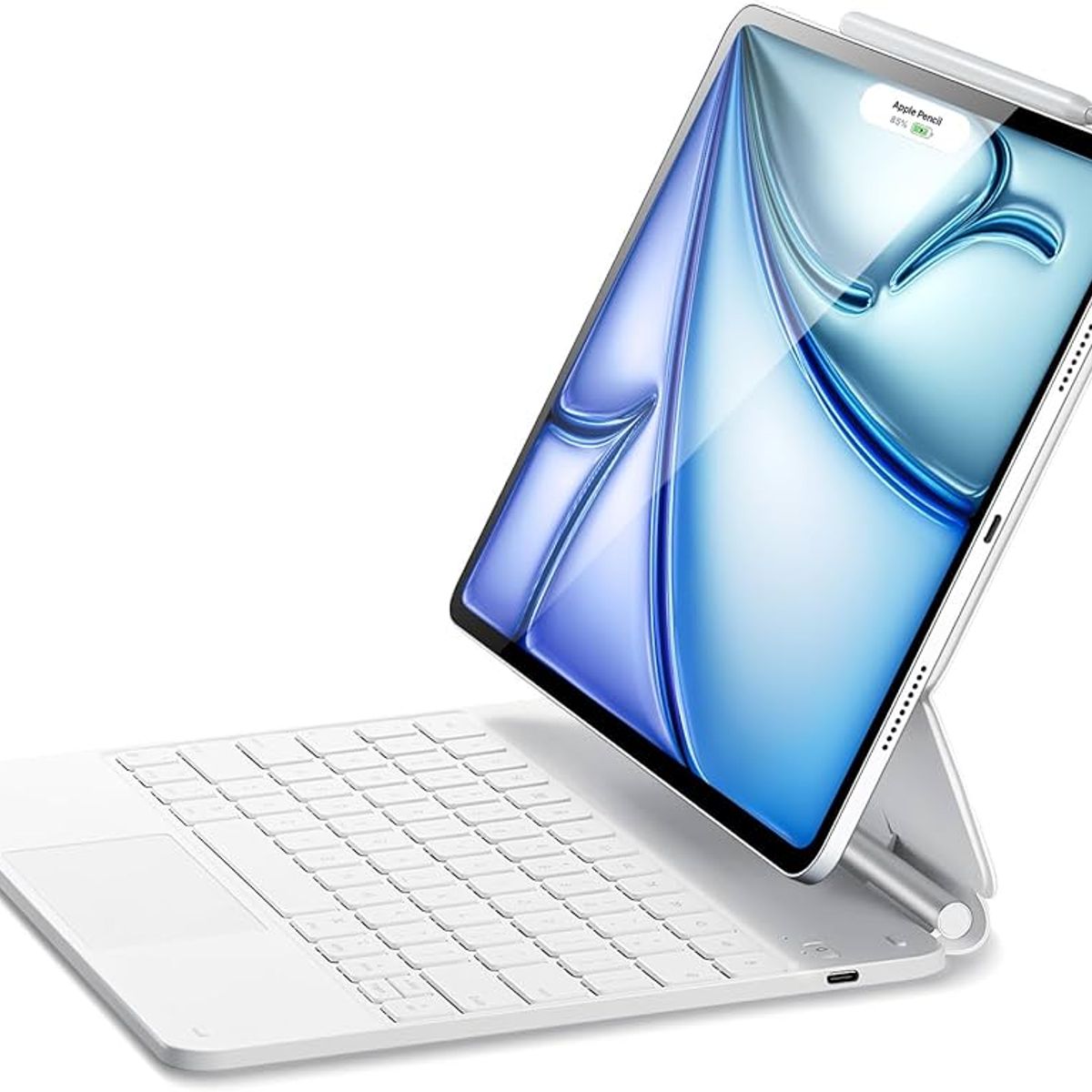 GENERICO - Carcasa Teclado Magic Keyboard para iPad Air 11 M3  M2  Air4  Air5 109 Blanco