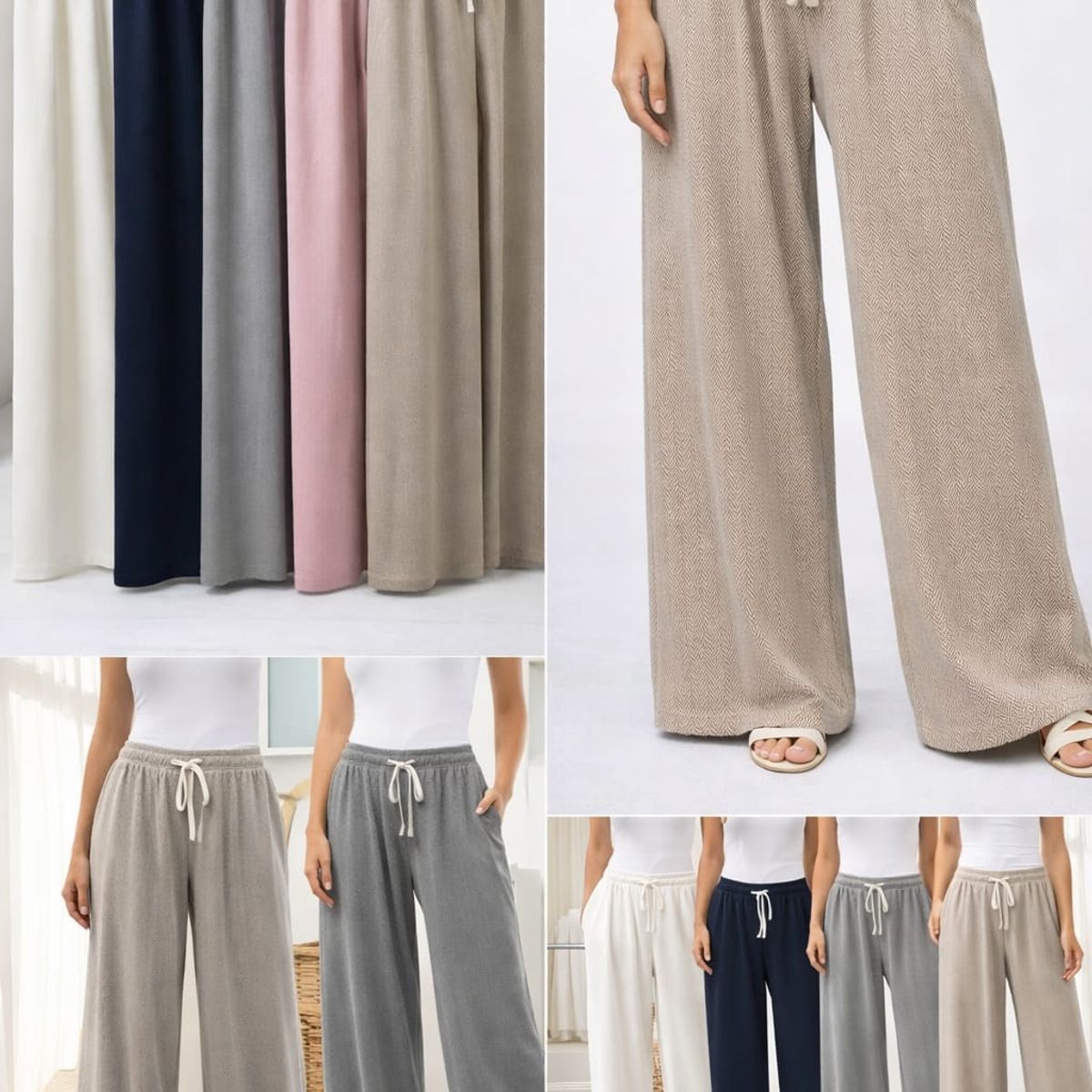 AGW - Pantalon palazzo mujer casual