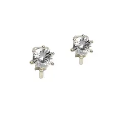 ELBAULDEJUMA - Aros Elizabeth sin perforacion punto de luz elegante plateados