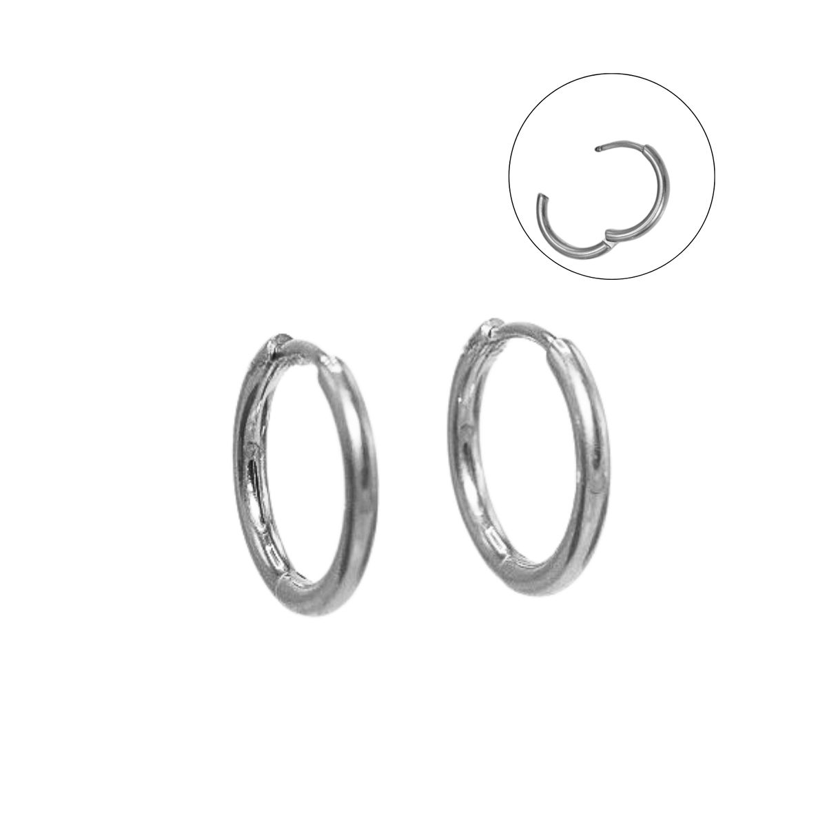 ELBAULDEJUMA - Argollas Lisas aura 10mm Titanio Astm F136 plateadas