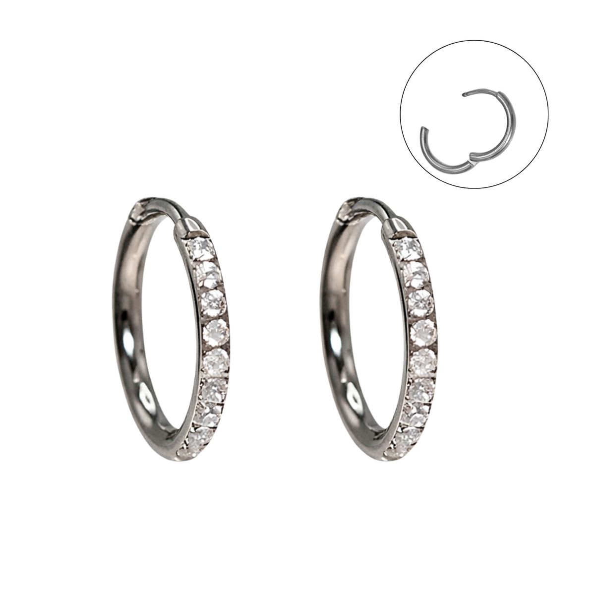 ELBAULDEJUMA - Argollas Aura Shine 12mm Titanio Astm F136 plateadas