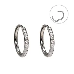ELBAULDEJUMA - Argollas Aura Shine 12mm Titanio Astm F136 plateadas