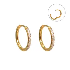 ELBAULDEJUMA - Argollas Aura Shine 10mm Titanio Astm F136 Chapado En Oro 18k