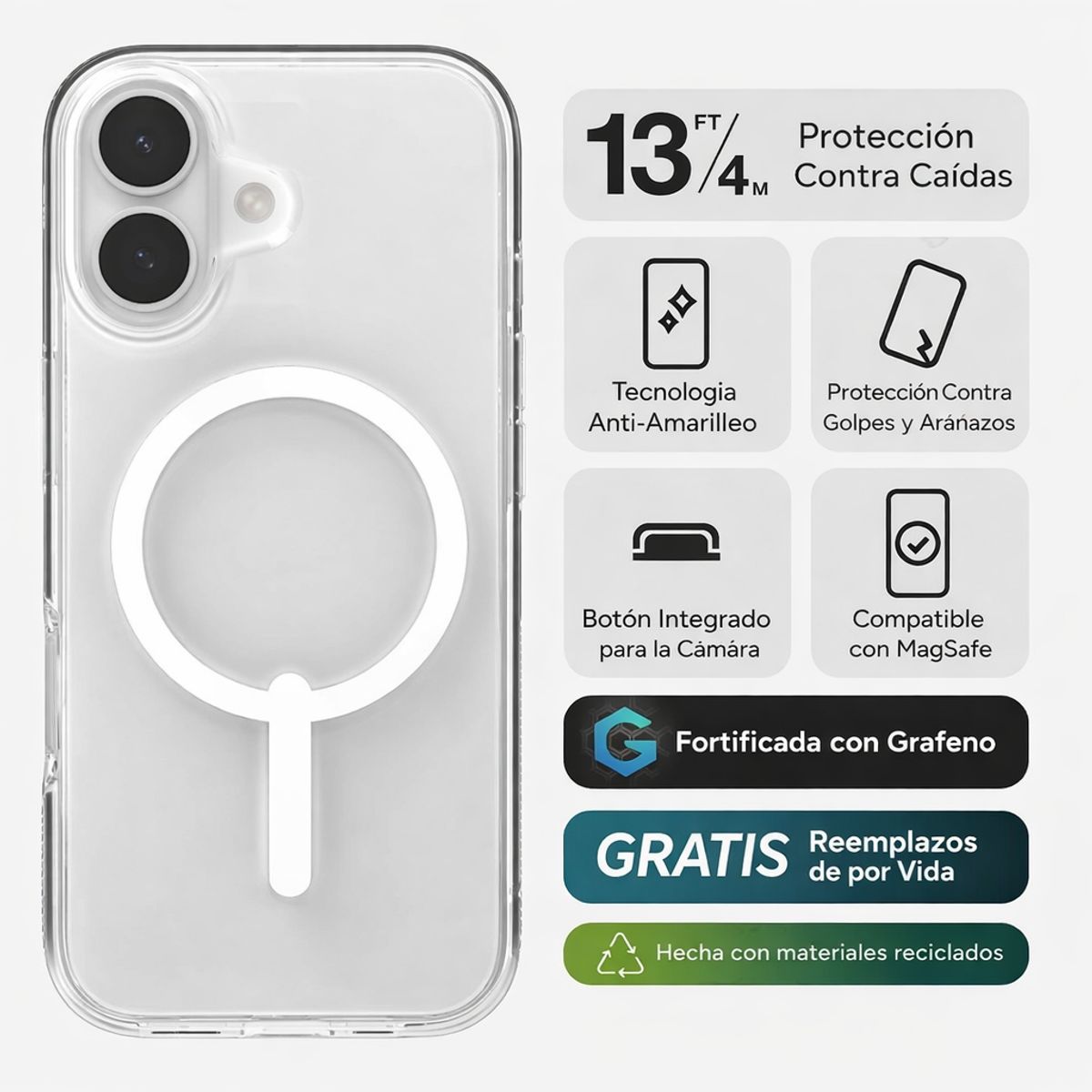 ZAGG - Carcasa Gear4 para iPhone 17 Crystal Palace Anti Amarilla