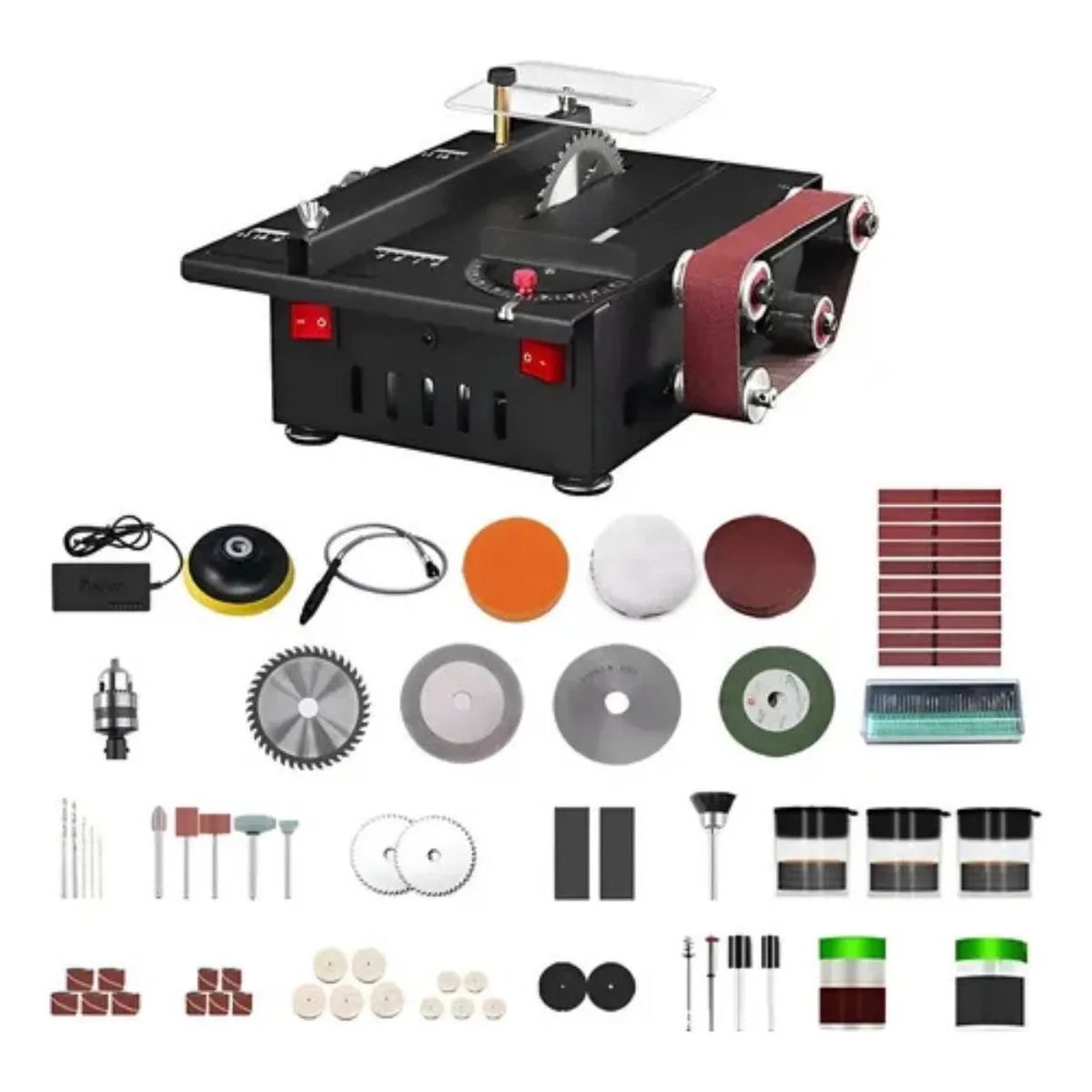 QUICK - Mini Sierra Mesa Herramientas Banco Y Lijadora De Banda