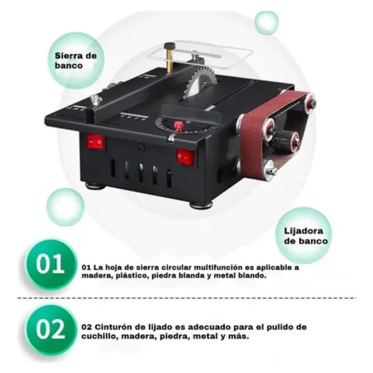 QUICK - Mini Sierra Mesa Herramientas Banco Y Lijadora De Banda