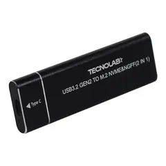 TECNOLAB - Cofre SSD M.2 NVMe 2.5 Pulgadas USB-C 3.1 Dual 10Gbps - PS