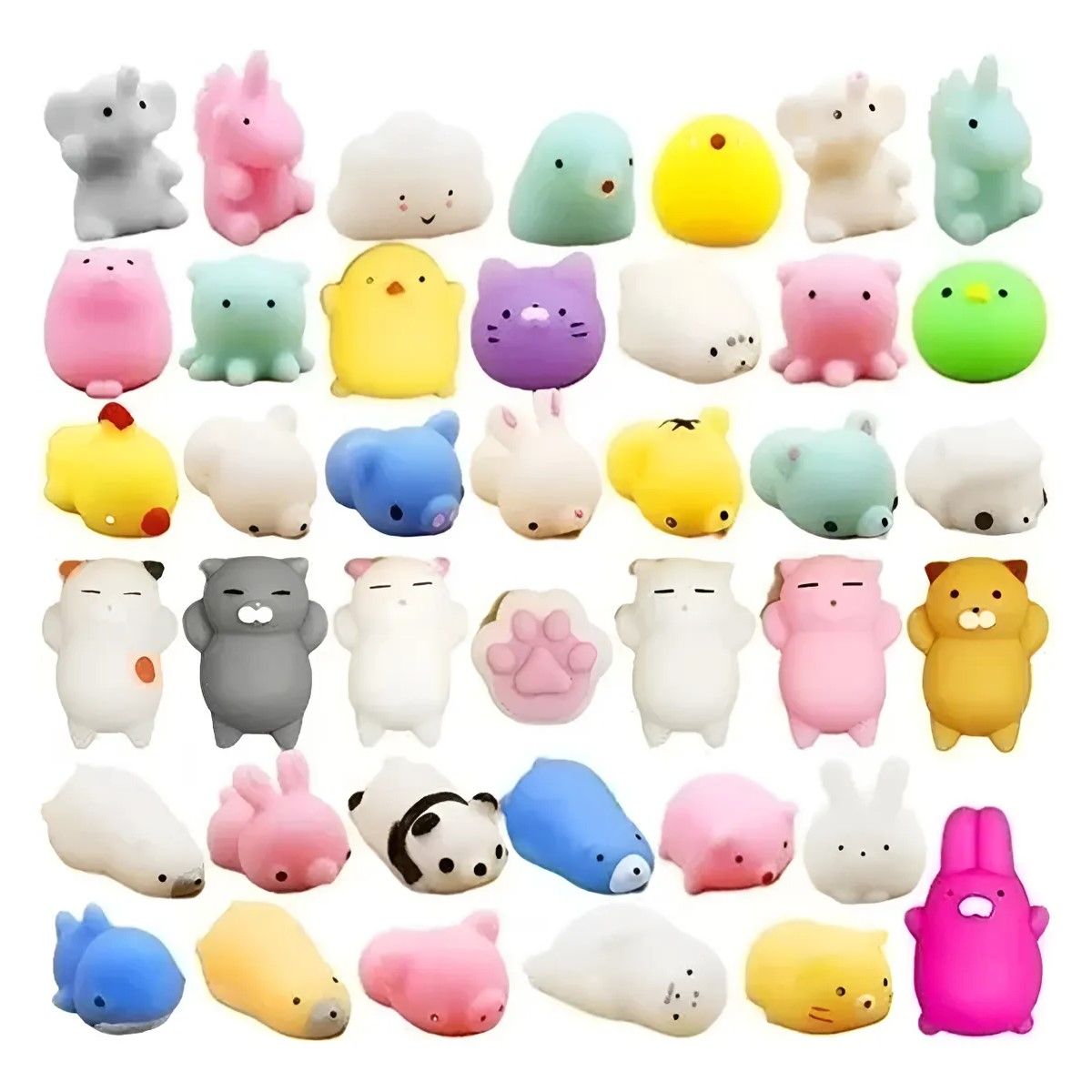 GENERICO - 50pcs Mini Mochi Squishy Squeeze Toy Fidget Toy Kit Random