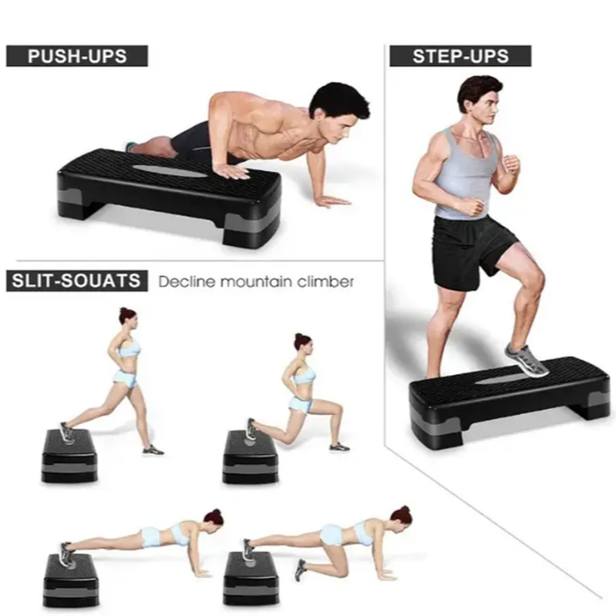 GENERICO - Step Aerobico 2 Niveles Antideslizante Pilates Fitness