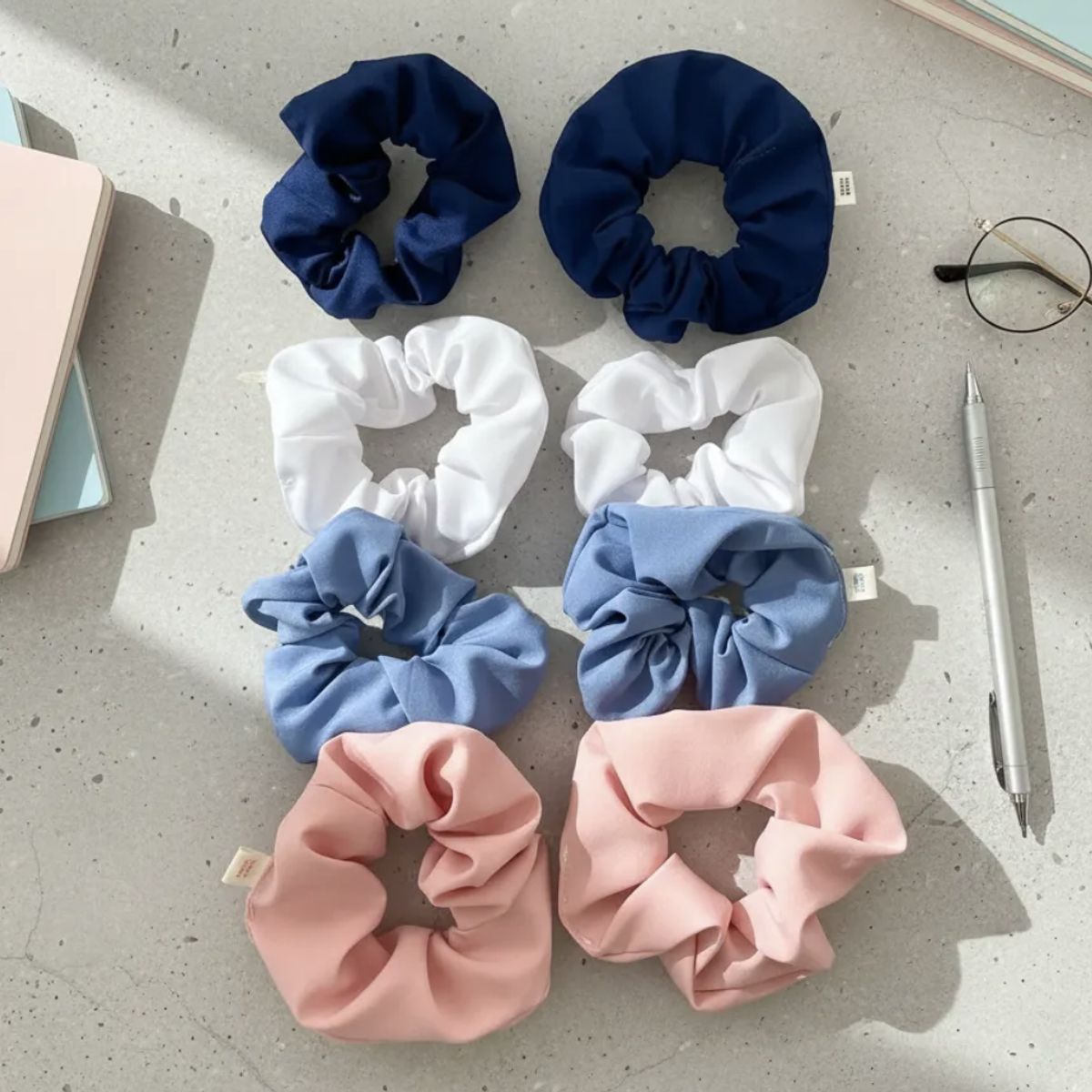 HAOKIDS - Scrunchies Escolares pack de 8 colet para Pelo Niña de confección nacional