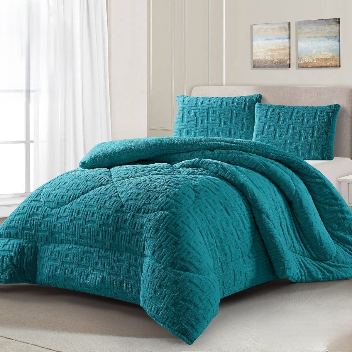 GENERICO - COBERTORES TEXTURIZADOS PARA INVIERNO SHERPAS CON CHIPORROS