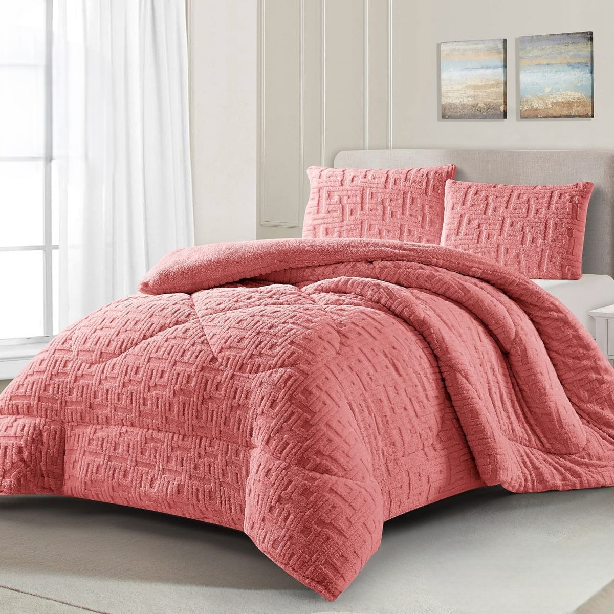 GENERICO - COBERTORES TEXTURIZADOS PARA INVIERNO SHERPAS CON CHIPORROS