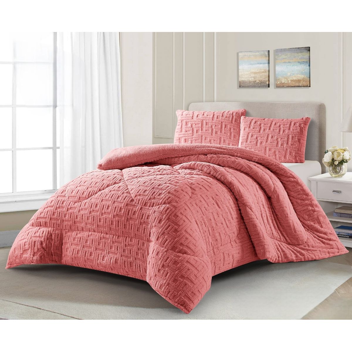 GENERICO - COBERTORES TEXTURIZADOS PARA INVIERNO SHERPAS CON CHIPORROS