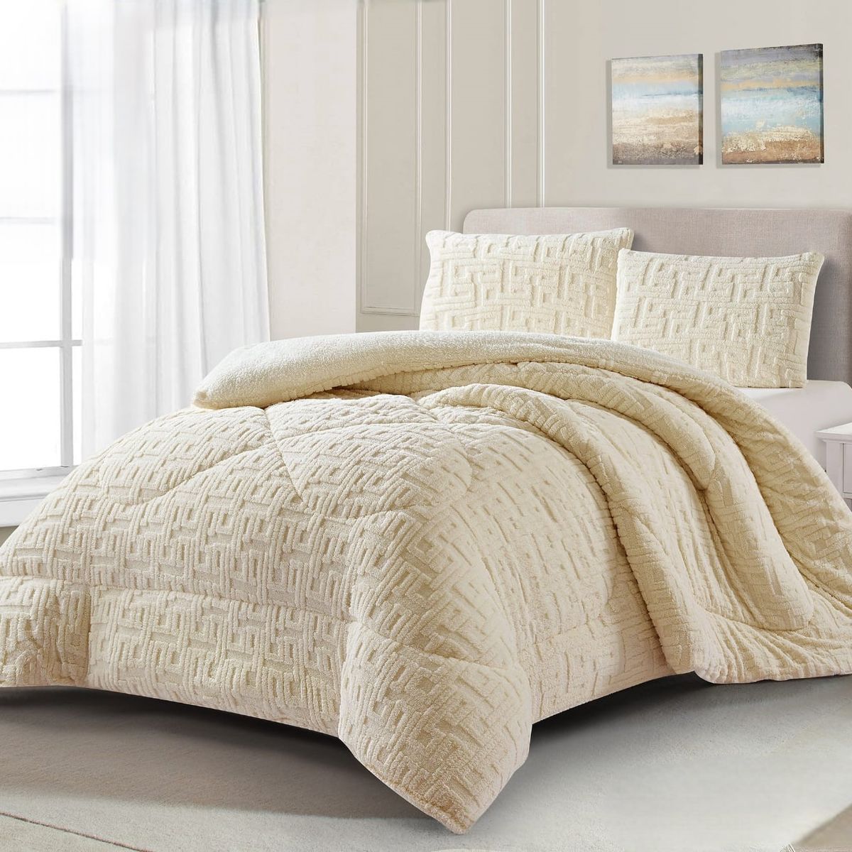 GENERICO - COBERTORES TEXTURIZADOS PARA INVIERNO SHERPAS CON CHIPORROS