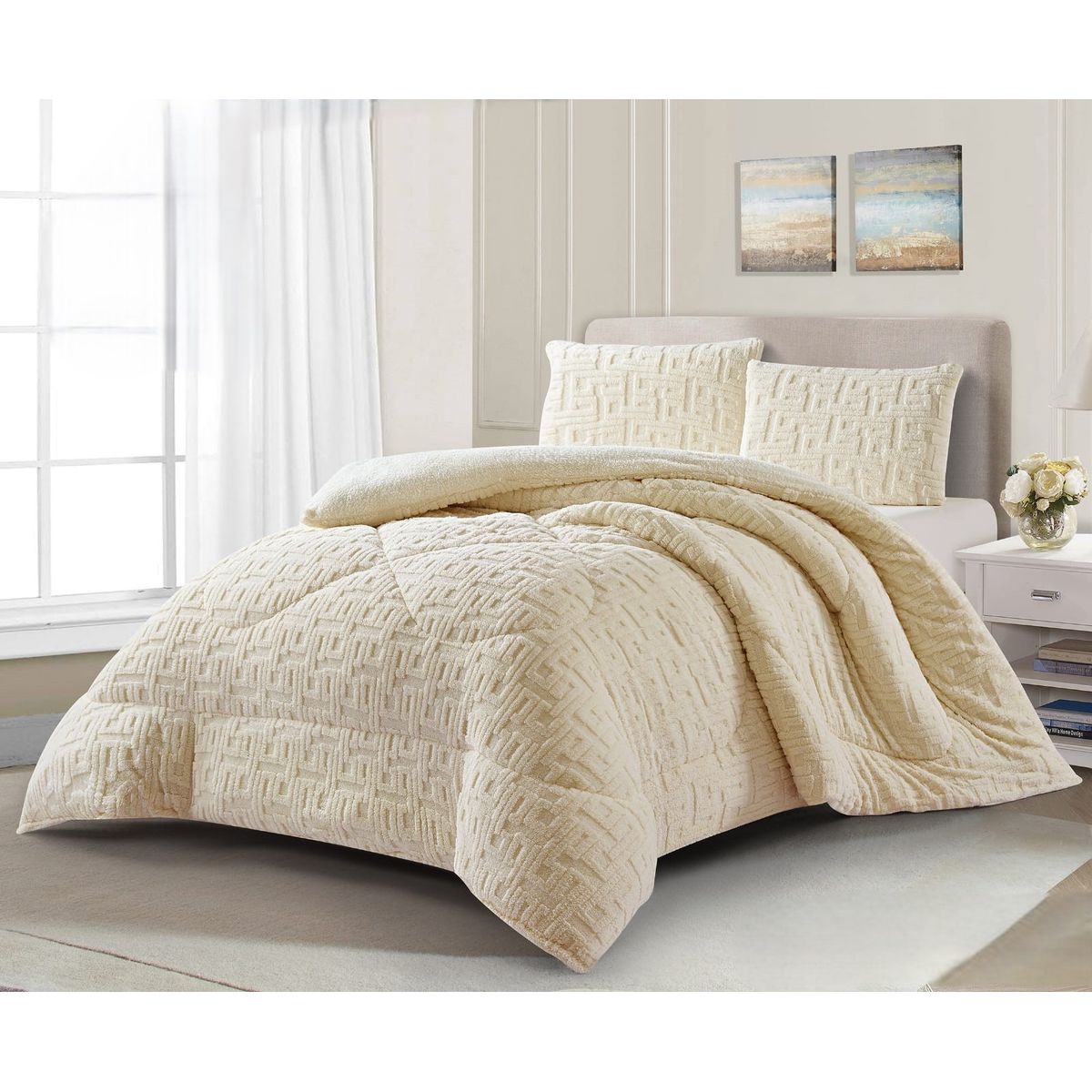 GENERICO - COBERTORES TEXTURIZADOS PARA INVIERNO SHERPAS CON CHIPORROS