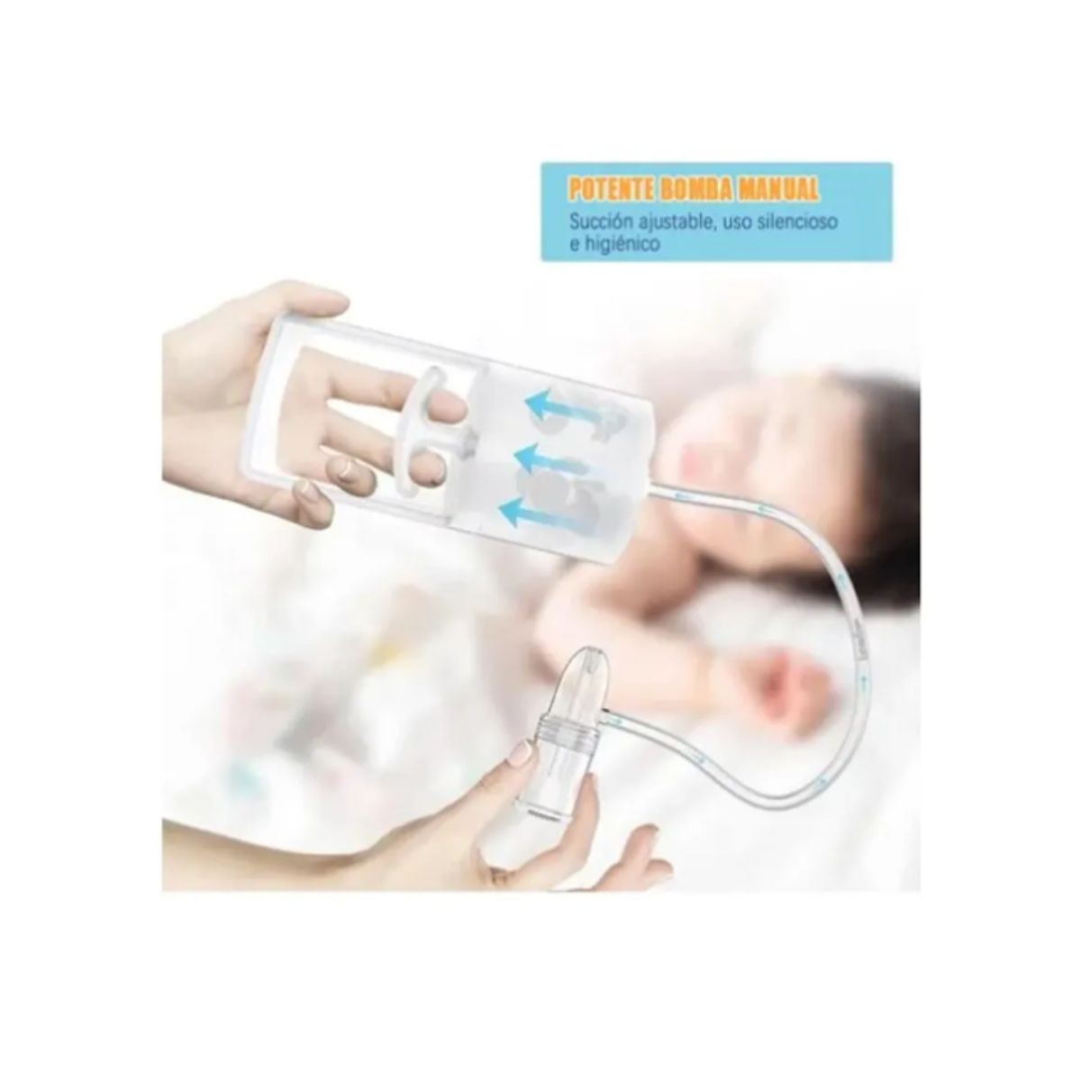 GENERICO - Aspirador Nasal para Bebé Manual con Depósito Transparente