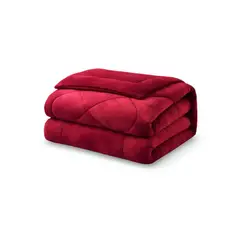 GENERICO - Cubrecama de invierno con chiporro diseño liso plaza y media