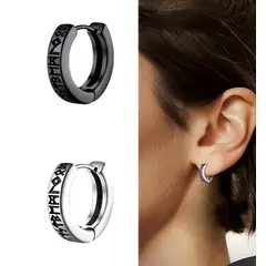 EINICIO - Pares Aros Runas Vikingas Para Hombre Mujer Piercing Oreja
