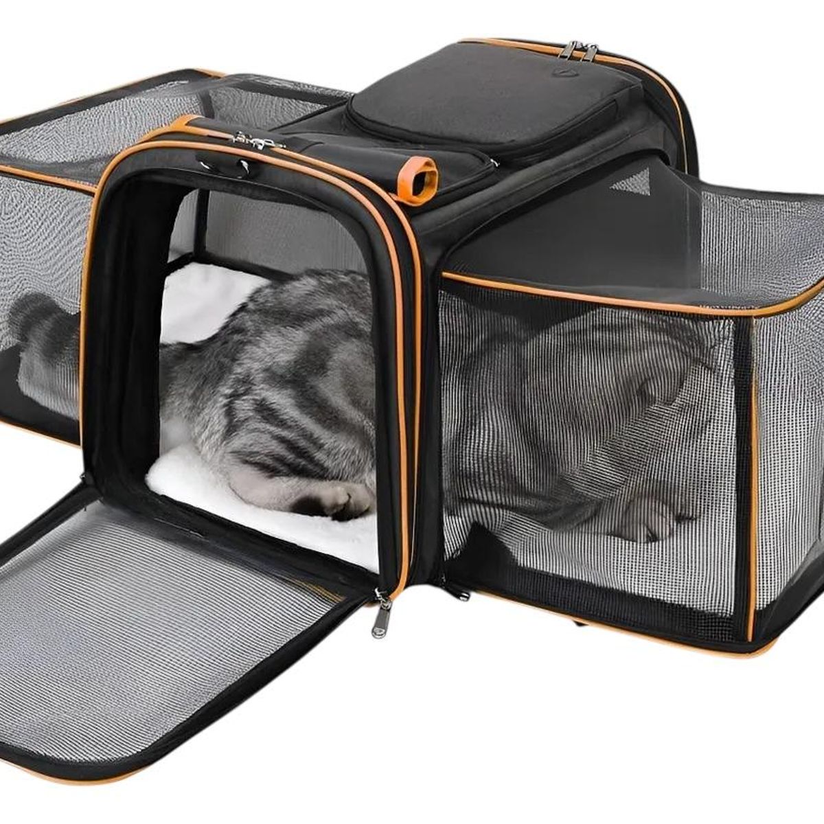 GENERICO - Bolso Transportadora de Mascotas expandible con chiporro avión viajes