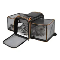 GENERICO - Bolso Transportadora de Mascotas expandible con chiporro avión viajes