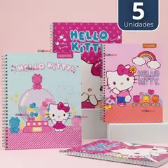 PROARTE - Pack 5 Cuadernos Universitarios Hello kitty 100 Hojas Diseño Surtido