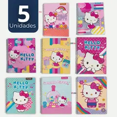 PROARTE - Pack 5 Cuadernos Universitarios Hello kitty 100 Hojas Diseño Surtido