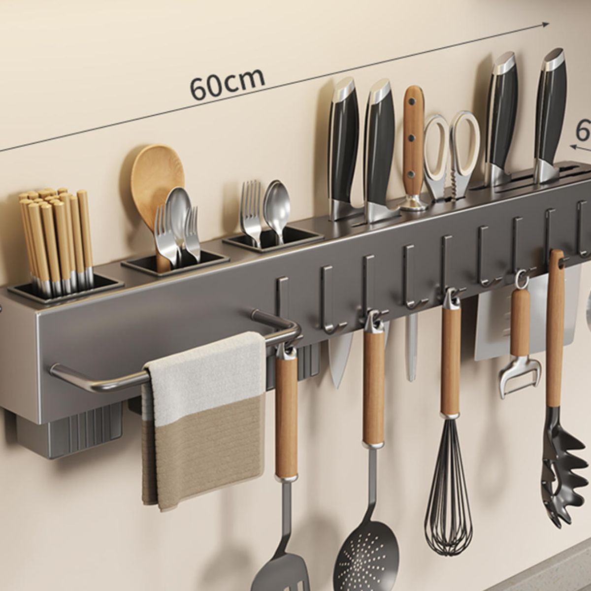 ATURE - Estante Cocina Sin Taladro Organizador Pared Colgante 60cm