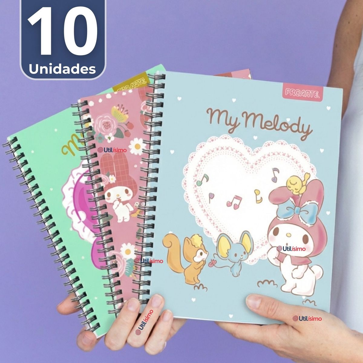 PROARTE - Pack 10 Cuadernos Universitarios My Melody 100 Hojas Proarte Diseños Surtidos