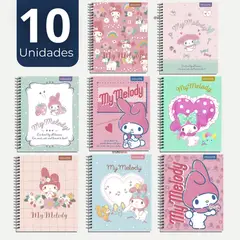 PROARTE - Pack 10 Cuadernos Universitarios My Melody 100 Hojas Diseños Surtidos