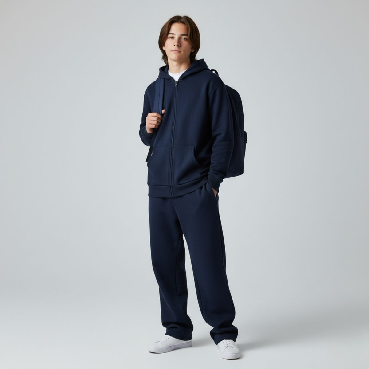 DESIGNERS - Conjunto Escolar Juvenil Unisex Algodón - Buzo Baggy Oversize + Polerón