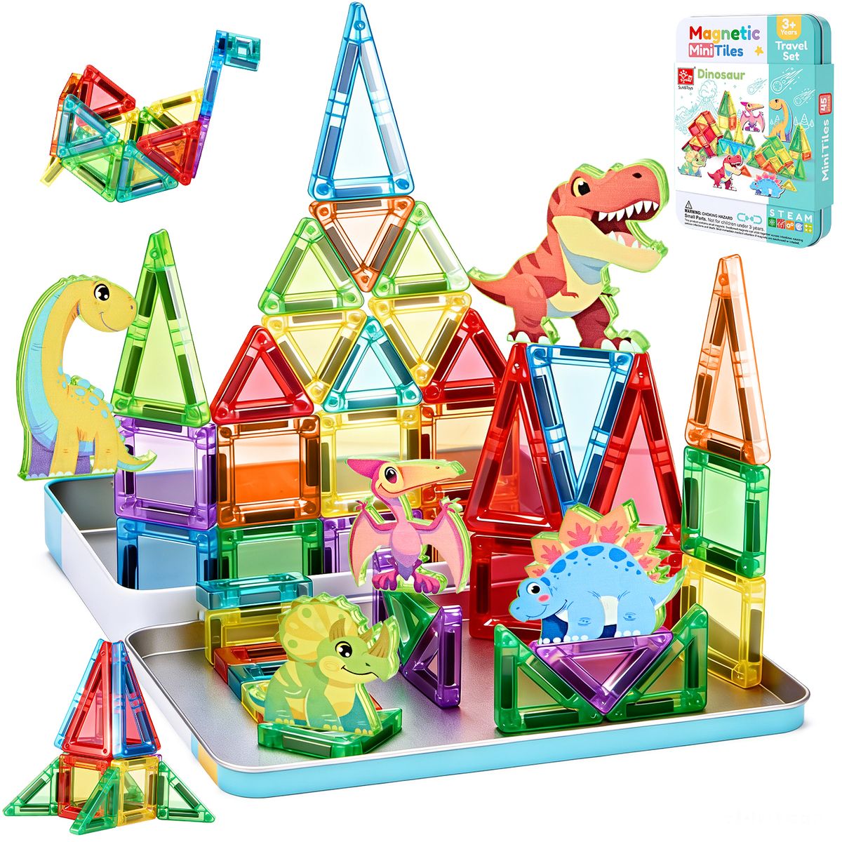 LUKOVEE - Bloques Magnéticos De Bricolaje De Juguete Magnético Dinosaurio 46 pcs