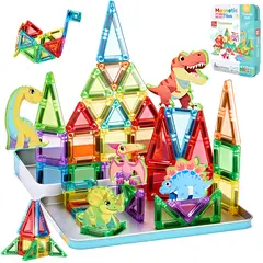 LUKOVEE - Bloques Magnéticos De Bricolaje De Juguete Magnético Dinosaurio 46 pcs