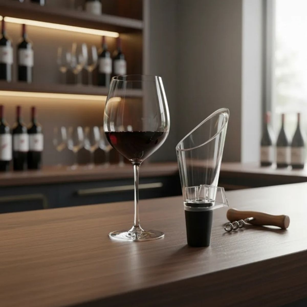 EN VARA'S MEATS & GRILL - Vertedor Boquilla Aireador Vino En Varas Meats Grill Transparente