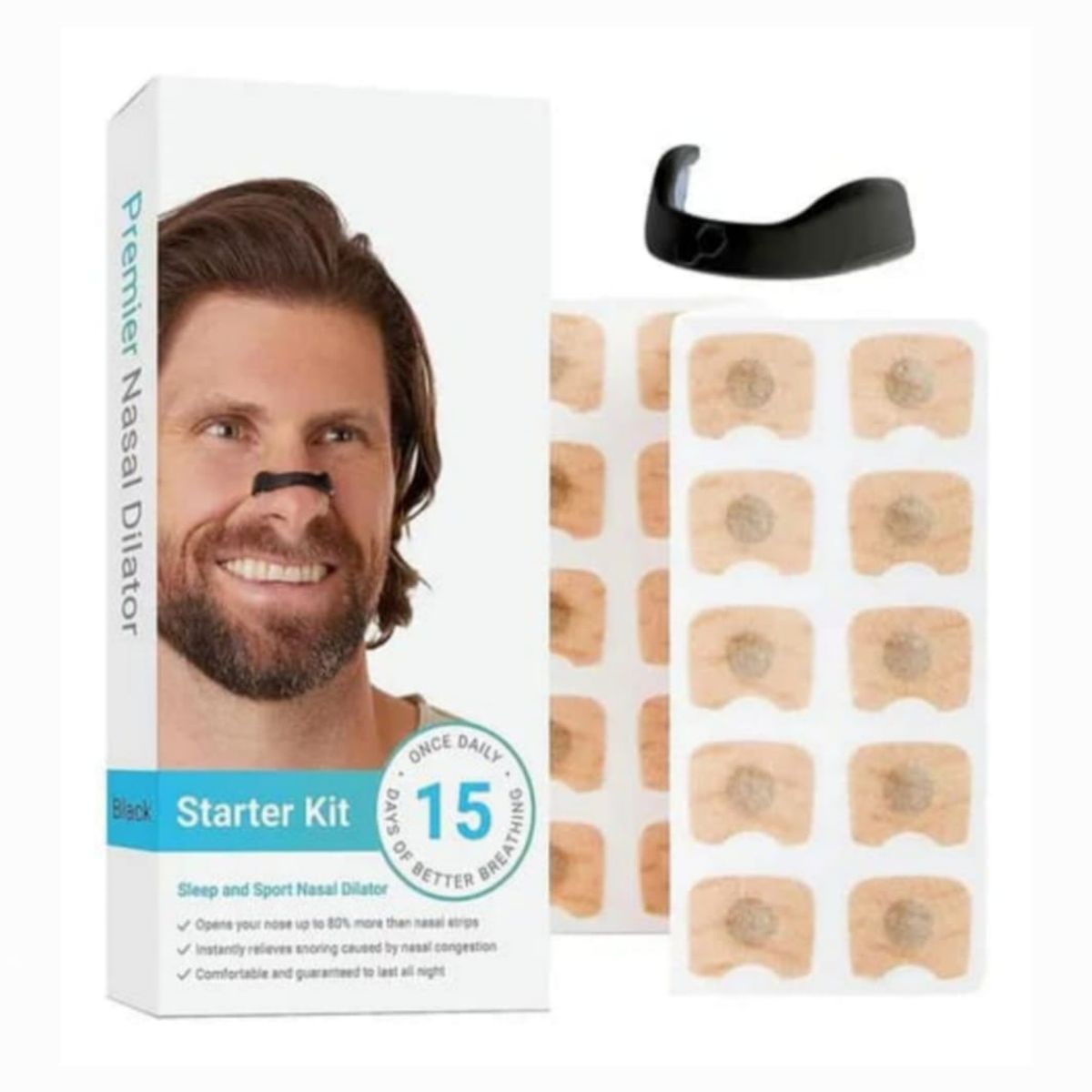 GENERICO - Dilatador Nasal Magnetico Anti Ronquidos Tiras Respiracion 15 Dias