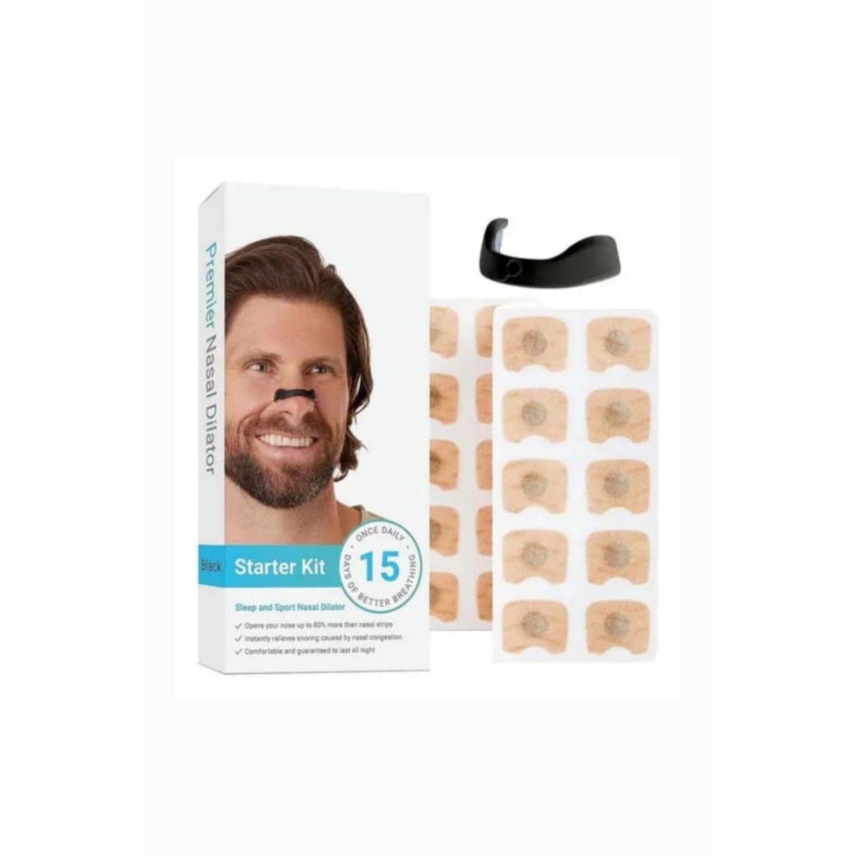 GENERICO - Dilatador Nasal Magnetico Anti Ronquidos Tiras Respiracion 15 Dias