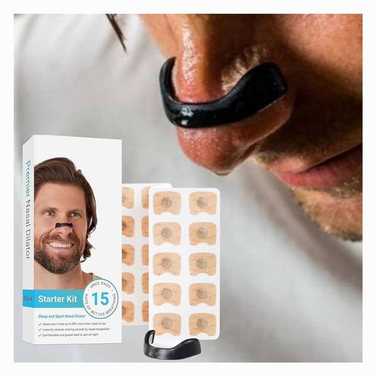 GENERICO - Dilatador Nasal Magnetico Anti Ronquidos Tiras Respiracion 15 Dias