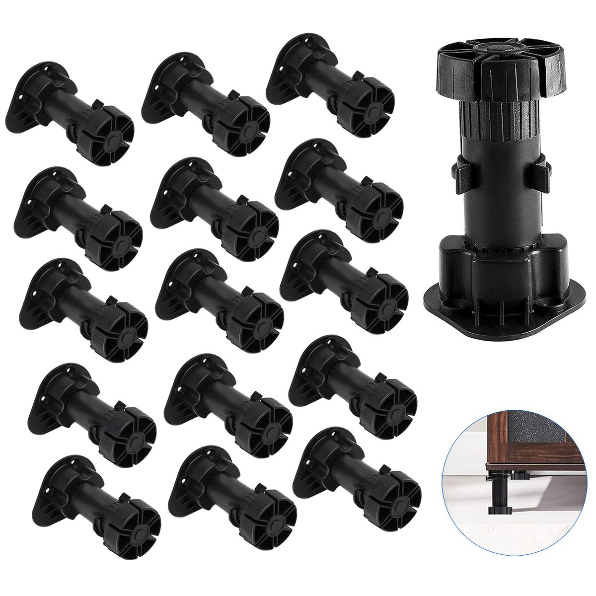 EINICIO - 16pcs Pata Regulable Para Zócalo Ajustable De 100mm-120mm