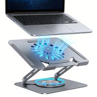 Soporte Notebook con Ventilador Ajustable 360° Acero 17”