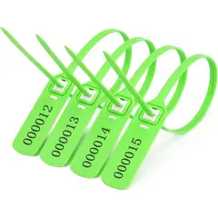 KUANGYE - Precinto Sello Seguridad 40cm Numerado 100 Unidades Verde