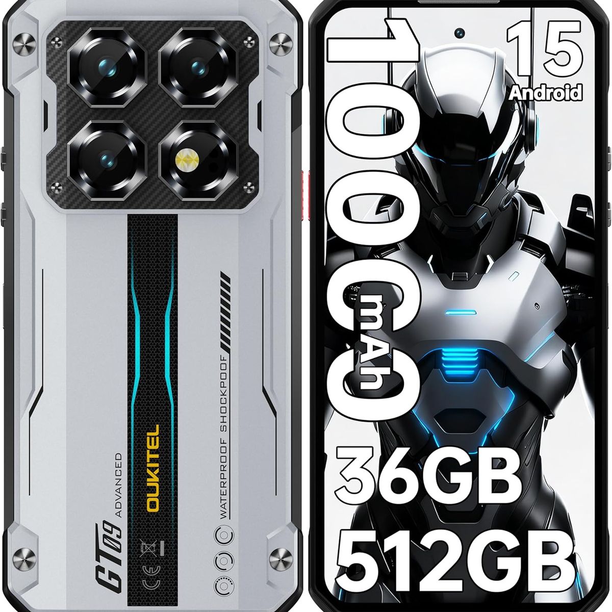 OUKITEL - OUKITEL WP60 5G Celular 36GB+512GB 10000mAh 108MP Android15 Smartphone